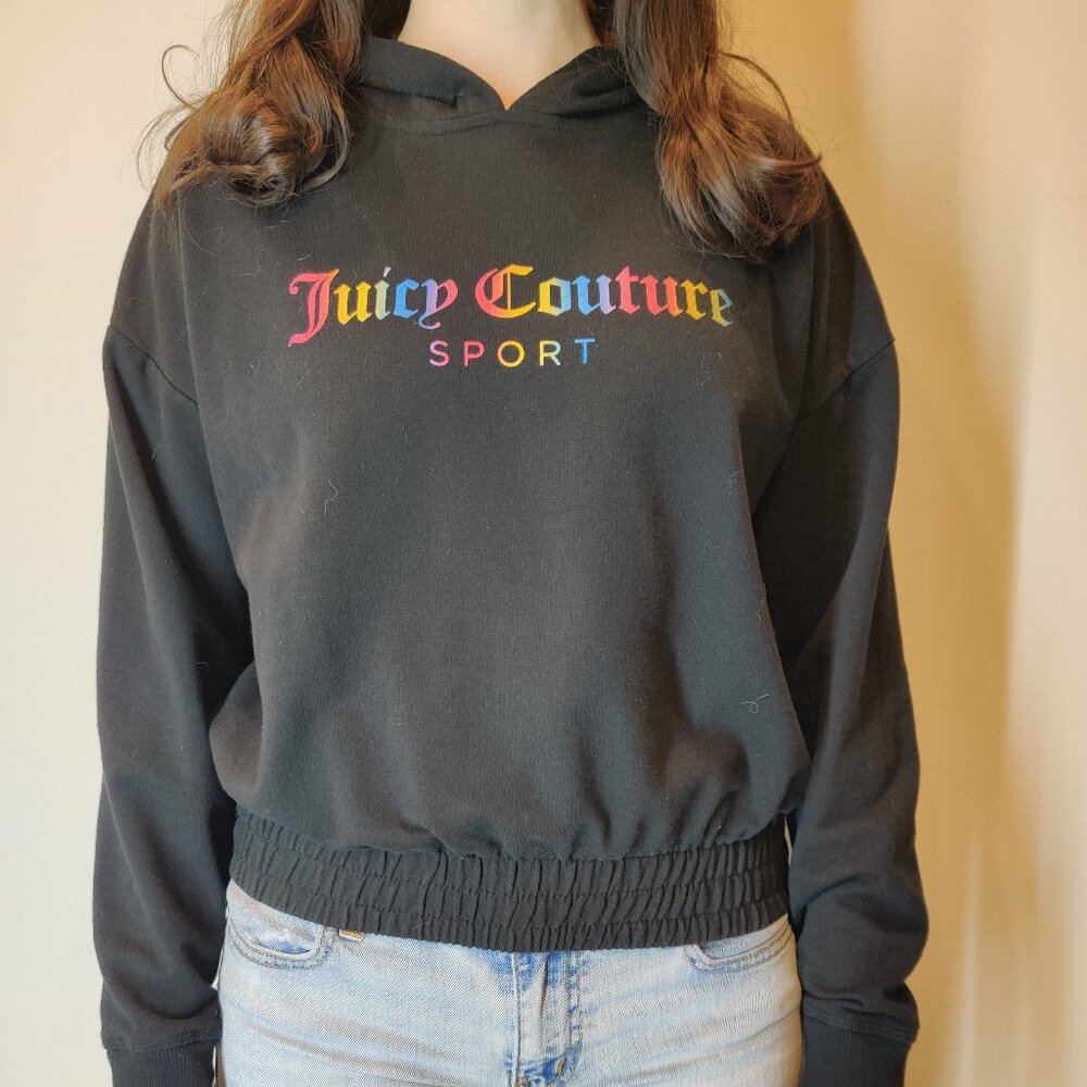 Juicy Couture Sport Hoodie Black | Ombre Logo | Small